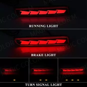 Светодиодный отражатель бампера для Mitsubishi Lancer Evo Evolution ASX Outlander Sport RVR, динамический указатель поворота, задний стоп-сигнал