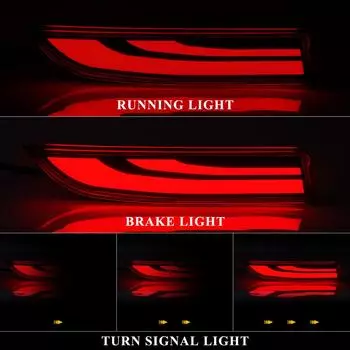 Светодиодный отражатель заднего бампера для Toyota Avalon 2019 2020 2025 2025 Предупреждение о торможении Динамический указатель поворота Автоматические ходовые огни 12 В Red Shell