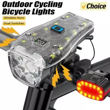 Светодиодный передний фонарь для велосипеда с клаксоном MTB перезаряжаемый горный велосипедный фонарь с дисплеем питания велосипедный налобный фонарь велосипедные аксессуары