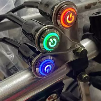 Светодиодный переключатель для мотоцикла, водонепроницаемый 12 В, противотуманные фары, лампы для мотоцикла, кнопочный рожок красный