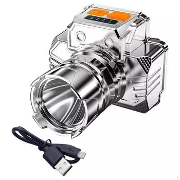 Светодиодный перезаряжаемый налобный фонарь с дальним светом, яркий фонарик с креплением на голову, рабочий фонарь