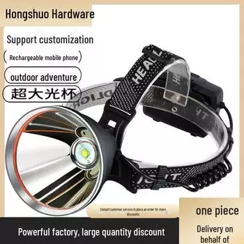 Светодиодный перезаряжаемый налобный фонарь высокой мощности: Уличный, белый/желтый свет, USB электрический дисплей, для ночной рыбалки и добычи полезных ископаемых T55 wick headlight without batteries белый