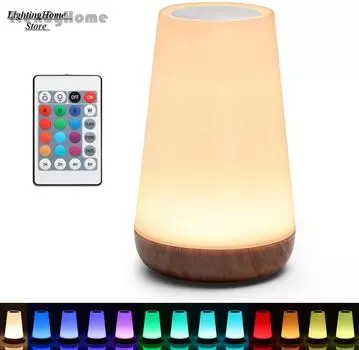 Светодиодный перезаряжаемый ночник, настольная лампа с 13 цветами и сенсорным пультом дистанционного управления, регулируемая яркость RGB с теплым белым светом для спальни