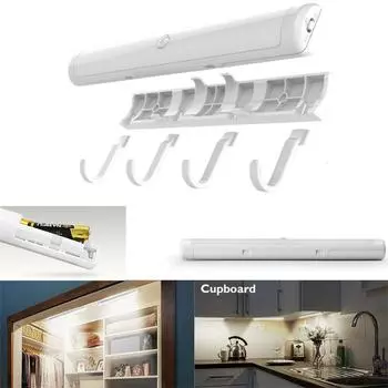 Светодиодный PIR автоматический датчик движения Инфракрасный ночник Шкаф Лестничная лампа Питание от аккумулятора