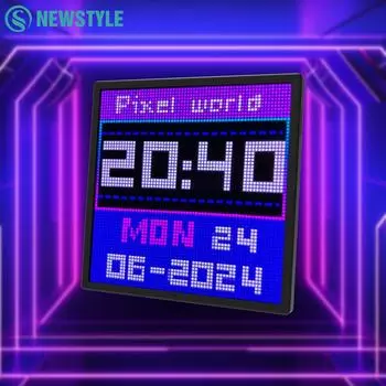 Светодиодный пиксельный арт-дисплей 64x64, умные часы, RGB-матричная панель, сделай сам, граффити, анимационный узор, текст, программируемый светодиодный знак для игровой комнаты 32x32