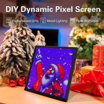 Светодиодный пиксельный дисплей Яркая светодиодная матричная панель RGB Программируемый пиксельный арт-дисплей с управлением через Bluetooth APP Креативный пиксельный экран