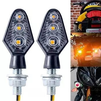 Светодиодный плавный поворотный фонарь для мотоцикла, указатель направления, для езды по грязи, электровелосипеда, скутера, двойного спортивного внедорожного моторного фургона чёрный