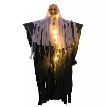 Светодиодный подвесной скелет на Хэллоуин, реквизит для атмосферного украшения One Size