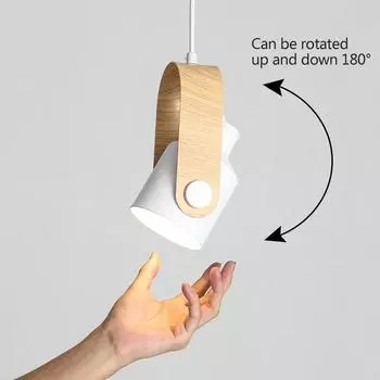 Светодиодный подвесной светильник в скандинавском стиле, подвесной светильник, вращающийся минималистичный декор, винтажный светодиодный подвесной светильник для спальни, бара, отеля Without Bulb