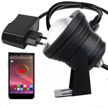 Светодиодный подводный светильник для пруда, цветные ландшафтные прожекторы RGB с дистанционным управлением, водонепроницаемость IP68 EU Plug серебряный