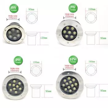 Светодиодный подземный светильник 5 Вт 10 Вт 12 Вт напольный светильник для улицы, сада, площади, дорожки, зарытого двора, точечного освещения, ландшафта IP68 AC85-265 В DC12 В ACDC 12V Warm White