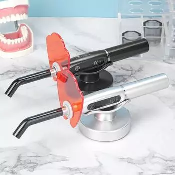 Светодиодный полимеризационный светильник с вилкой европейского стандарта Компактная портативная лампа для обнаружения кариеса Набор инструментов Перезаряжаемая высокая интенсивность 3 режима Длительный срок службы батареи EU Plug чёрный