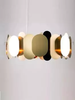 Светодиодный постмодернистский круглый подвесной светильник из нержавеющей стали с золотым покрытием Lampen Pendant Lamp. Подвесной светильник для столовой Dia60cm 12light