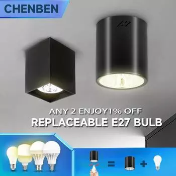 Светодиодный потолочный светильник 110 В 220 В Прожектор Дайте лампочку E27 с винтом для комнаты, кухни, гостиной, шкафа, крыльца white light