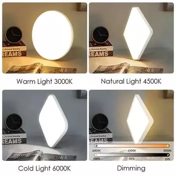 Светодиодный потолочный светильник 220 В, современный потолочный светильник, светодиодная потолочная люстра, панель для ванной комнаты, светильник для гостиной, кухни, дома, декабря 15cm 20W&Dimming 3000-6000K
