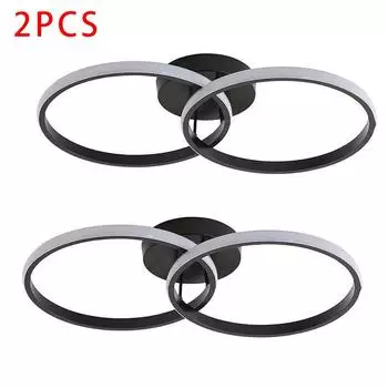 Светодиодный потолочный светильник 2шт, современный потолочный светильник мощностью 42 Вт, черные акриловые потолочные светильники