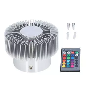 Светодиодный потолочный светильник 360 градусов, светящийся, 24 клавиши управления, светодиодные лампы, 3 Вт, настенный светильник в форме солнца для