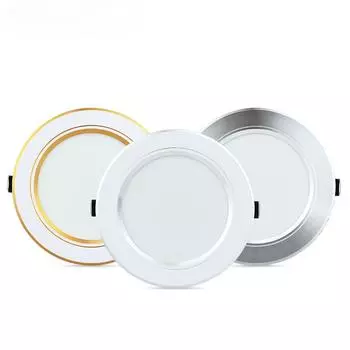 Светодиодный потолочный светильник 5 Вт, 9 Вт, 12 Вт, 15 Вт, 18 Вт, потолочный светильник, 220 В, встраиваемый светильник, круглый светодиодный панельный светильник, внутреннее освещение, светодиодный точечный светильник 9w&Cold white