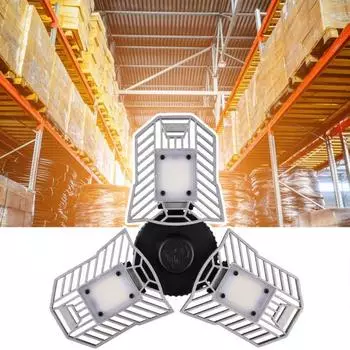 Светодиодный потолочный светильник для гаража, складной, деформируемый, 60 Вт, супер яркий, водонепроницаемый, энергосберегающий, склад, парковка, подвал, лампа A