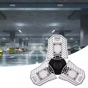 Светодиодный потолочный светильник для гаража, складной, деформируемый, 60 Вт, супер яркий, водонепроницаемый, энергосберегающий, склад, парковка, подвал, лампа A