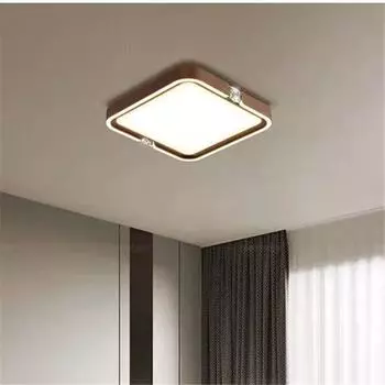 Светодиодный потолочный светильник для спальни, креативный для книжной комнаты, современный квадратный потолочный светильник в виде бриллиантового кольца Diameter -40cm кофейный
