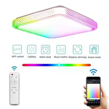 Светодиодный потолочный светильник Doodle Smart Home, современный простой светильник для спальни Xiaodu Tmall Genie, управление Google Audio [36W] 2.4G remote control 100-265V 30CM