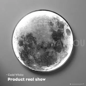Светодиодный потолочный светильник MARPOU Moon, современные лампы с теплым белым светом/регулируемой яркостью, светодиодный потолочный светильник для гостиной, спальни, декора Warm White