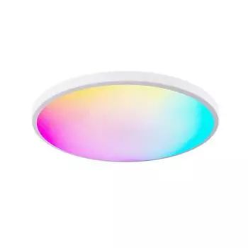 Светодиодный потолочный светильник, меняющий цвет, 24 Вт, 12 дюймов, 2400 лм, ультратонкий, регулируемый потолочный светильник для гостиной (Белая рамка)
