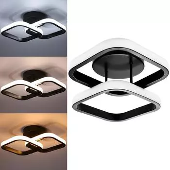 Светодиодные потолочные светильники для прихожей, квадратные потолочные светильники, 3-цветный светильник для спальни чёрный