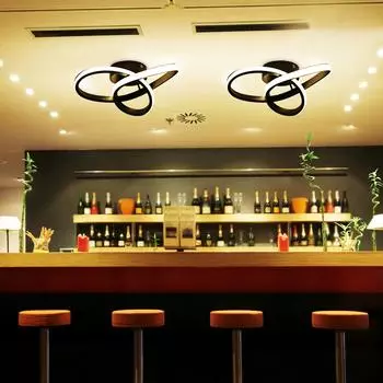 Светодиодные потолочные светильники для прихожей Потолочные светильники с изогнутым дизайном, 3-цветный светильник для спальни чёрный