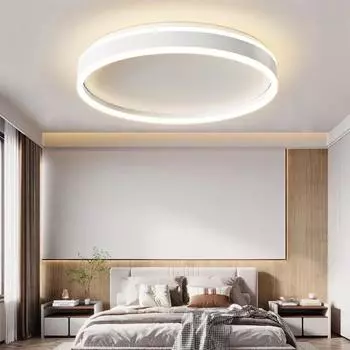 Светодиодный потолочный светильник Nordic Ring с подсветкой и регулируемой яркостью для столовой, гостиной, спальни, прохода, домашнего декора, внутреннего освещения Warm White(no RC)