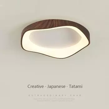 Светодиодный потолочный светильник Nordic Wood для спальни, гостиной, кабинета, люстра с дистанционным управлением, домашний декор, светильники, люстра Warm White-No RC