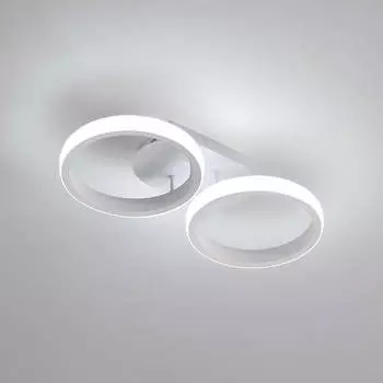 Светодиодный потолочный светильник с 2 кольцами, 22 Вт, современный круглый светодиодный светильник для кухни, гостиной, коридора, спальни, ванной комнаты, белый 6000K