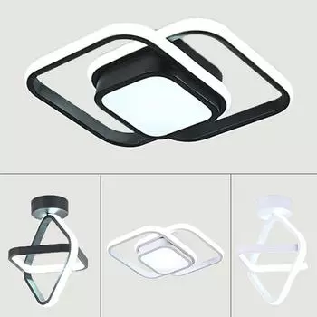 Светодиодный потолочный светильник с 2 кольцами, креативный дизайн, современный потолочный светильник, светильники для внутреннего освещения, прихожая, балкон, проход, офис, блеск Warm White