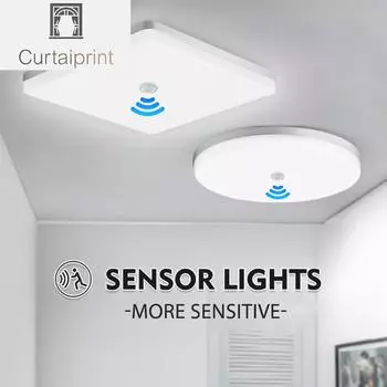 Светодиодный потолочный светильник с автоматическим датчиком движения PIR, умное домашнее освещение 13 Вт, 18 Вт, 24 Вт, 36 Вт, радар, потолочный светильник для спальни, прихожей Cold White
