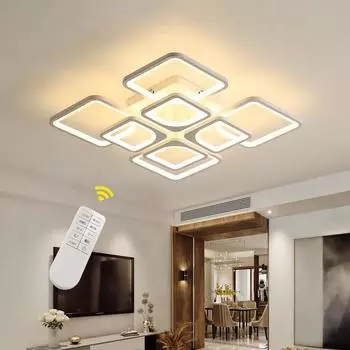 Светодиодный потолочный светильник с дистанционным управлением. Северный потолочный светильник. Роскошный домашний декор. Потолочный светильник с затемнением. Гостиная Спальня Гостиная Апарт-отель