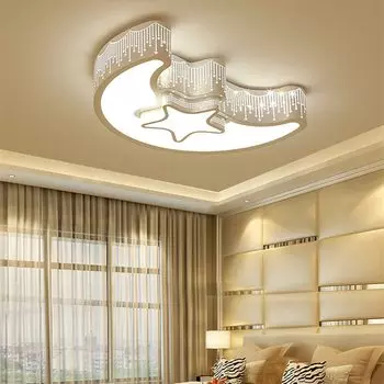 Светодиодный потолочный светильник с регулируемой яркостью, лампа Moon Star, светодиодный потолочный светильник с дистанционным управлением, 3000K-6500K, 33 Вт, 50 см