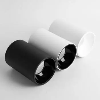 Светодиодный потолочный светильник с регулируемой яркостью, монтируемый на поверхность, COB Downlight 10 Вт, 12 Вт, 15 Вт, 20 Вт, 24 Вт, переменный ток, 110 В, 220 В, точечный светильник для гостиной, внутреннее освещение 7W NO Dimmable&Warm light 3000K ч