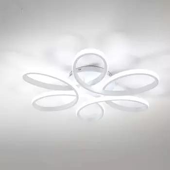 Светодиодный потолочный светильник Современный дизайн Креативный потолочный светильник в форме цветка Холодный белый 6000K Для гостиной Спальня Столовая Офис Белый