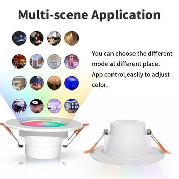 Светодиодный потолочный светильник Tuya Bluetooth 10 Вт 15 Вт умный потолочный светильник с регулируемой яркостью RGB лампа с дистанционным управлением умная атмосфера жизни ночник 10W