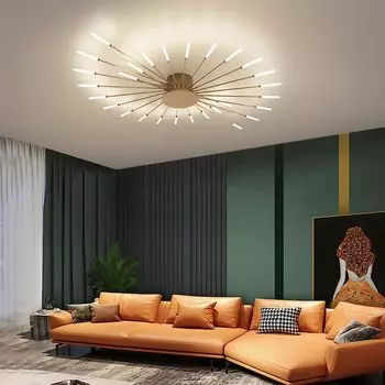 Светодиодный потолочный светильник в форме цветка Современный черный встраиваемый потолочный светильник Акриловые абажуры Люстры для детской комнаты Гостиная 4000K Нейтральный свет