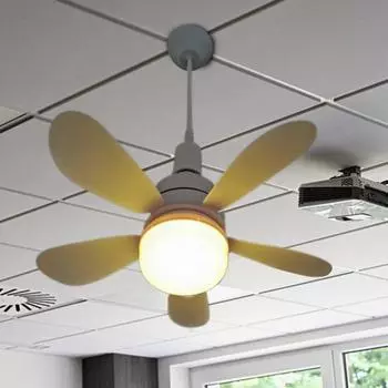 Светодиодный потолочный вентилятор 2-в-1 с пультом дистанционного управления Основание E27 Бесшумная работа Энергосберегающий 4 скорости Регулируемая яркость Охлаждающий вентилятор с лампой