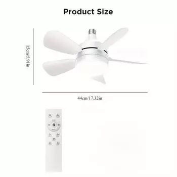 Светодиодный потолочный вентилятор E27 с дистанционным управлением для регулировки яркости, подходит для гостиной, кабинета, домашнего хозяйства, 85-265 В 1PCS&85-265V белый