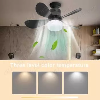Светодиодный потолочный вентилятор мощностью 30 Вт, E27 с пультом дистанционного управления, потолочный вентилятор, 3 скорости, комнатный потолочный вентилятор с регулировкой яркости для спальни