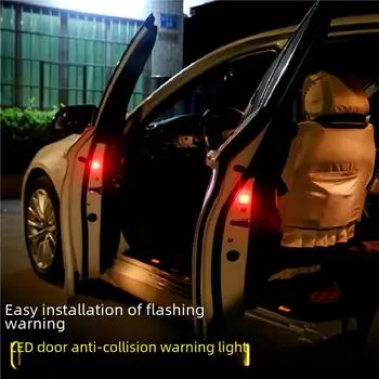 Светодиодный предупреждающий фонарь двери автомобиля: Датчик ночной безопасности для предотвращения столкновений Red 5 Lights [Single Price]