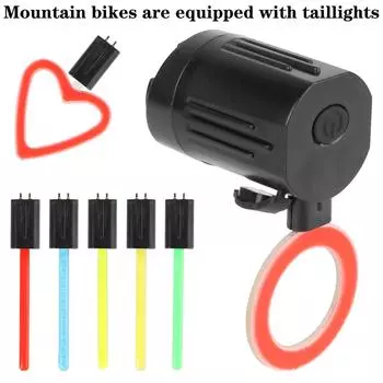 Светодиодный предупреждающий фонарь USB перезаряжаемый задний фонарь для горного велосипеда MTB задний фонарь для нового велосипеда в форме сердца водонепроницаемый 5 режимов ночной езды на велосипеде безопасность Black