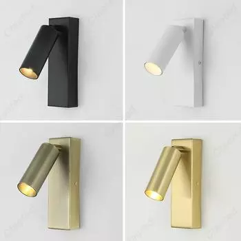 Светодиодный прикроватный светильник, настенный светильник для коридора, спальни, отеля, ночник, лампа для чтения, регулируемый поворотный настенный светильник 3 W&Warm light