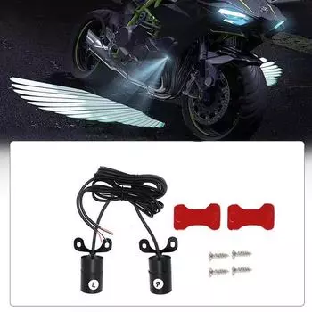 Светодиодный приветственный свет Angel Wings для мотоцикла - декоративная проекция на шасси Double синий