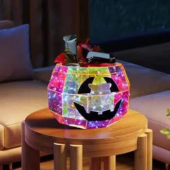 Светодиодный призматический светильник для тыквы на Хэллоуин, многоцветный призматический светильник для украшения тыквы в помещении