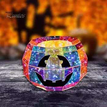 Светодиодный призматический светильник в виде тыквы, украшение на Хэллоуин, разноцветный призматический светильник в виде тыквы, настольный светильник для помещений, переливающийся ночник, подарок для детей